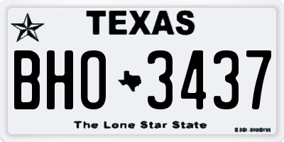 TX license plate BHO3437
