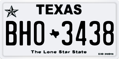 TX license plate BHO3438