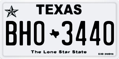 TX license plate BHO3440