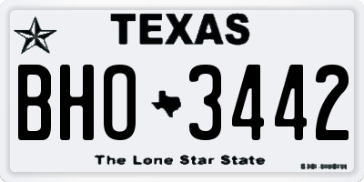 TX license plate BHO3442