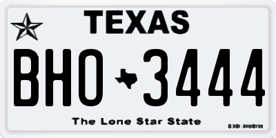 TX license plate BHO3444