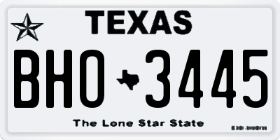 TX license plate BHO3445