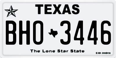 TX license plate BHO3446