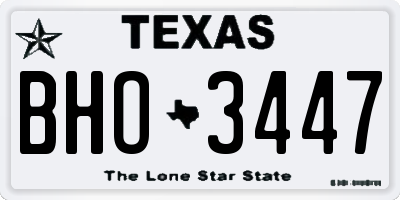 TX license plate BHO3447