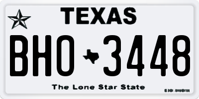 TX license plate BHO3448