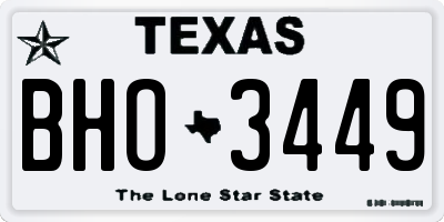 TX license plate BHO3449