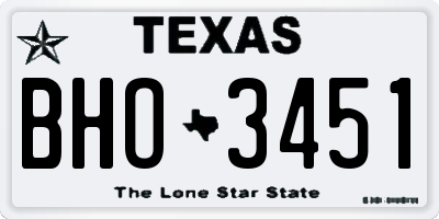 TX license plate BHO3451