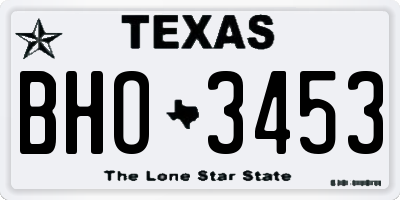 TX license plate BHO3453