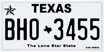 TX license plate BHO3455