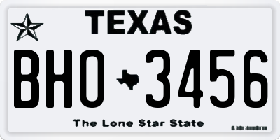TX license plate BHO3456