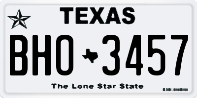 TX license plate BHO3457
