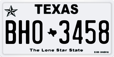 TX license plate BHO3458