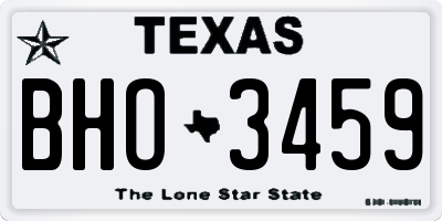 TX license plate BHO3459