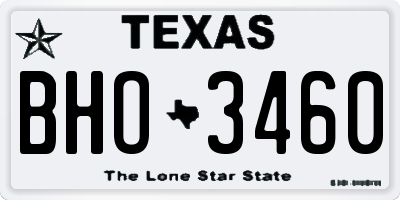 TX license plate BHO3460