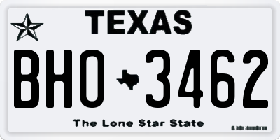 TX license plate BHO3462