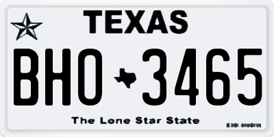 TX license plate BHO3465
