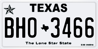 TX license plate BHO3466
