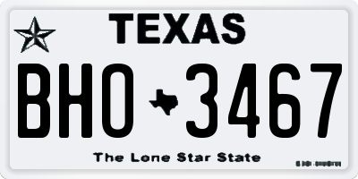 TX license plate BHO3467