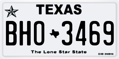TX license plate BHO3469