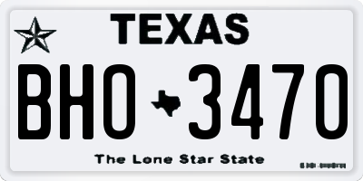TX license plate BHO3470