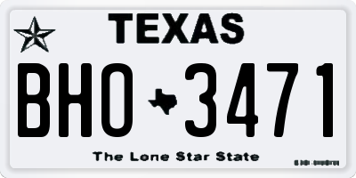 TX license plate BHO3471