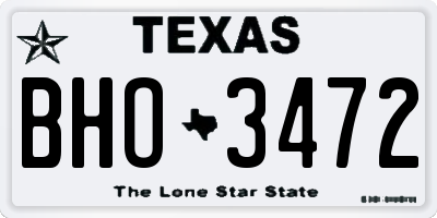 TX license plate BHO3472