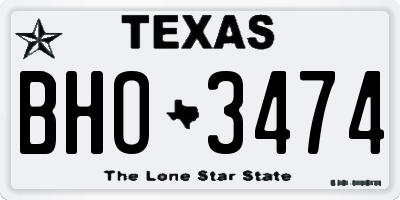 TX license plate BHO3474