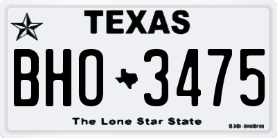 TX license plate BHO3475