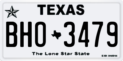 TX license plate BHO3479
