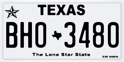 TX license plate BHO3480