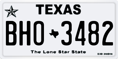 TX license plate BHO3482