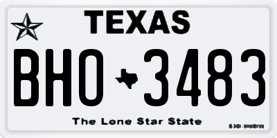TX license plate BHO3483