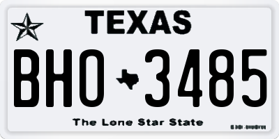TX license plate BHO3485