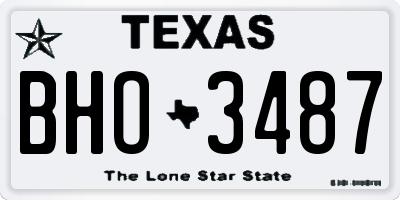 TX license plate BHO3487