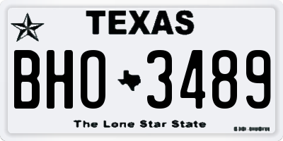 TX license plate BHO3489