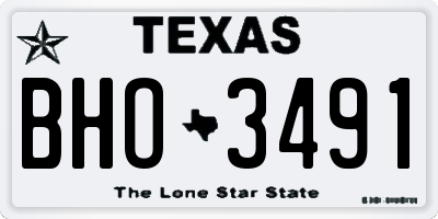 TX license plate BHO3491