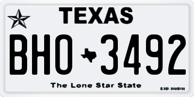 TX license plate BHO3492