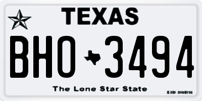 TX license plate BHO3494