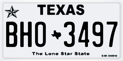 TX license plate BHO3497