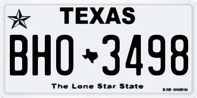 TX license plate BHO3498