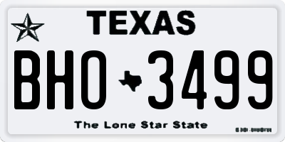TX license plate BHO3499