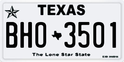 TX license plate BHO3501