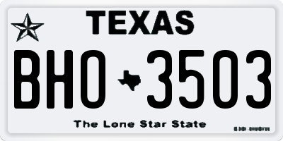 TX license plate BHO3503
