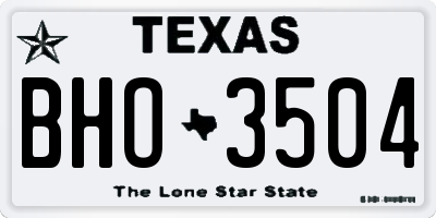 TX license plate BHO3504