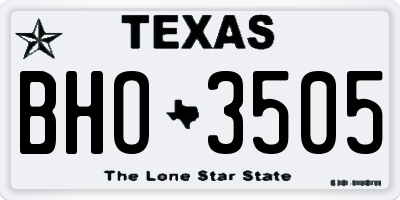 TX license plate BHO3505
