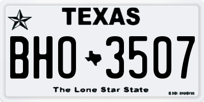 TX license plate BHO3507