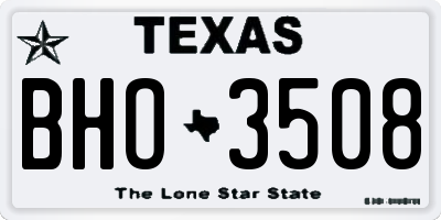 TX license plate BHO3508