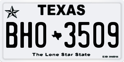 TX license plate BHO3509