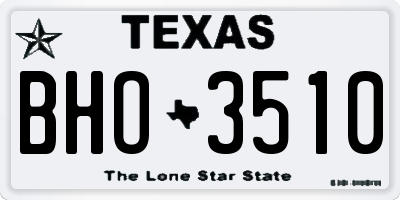 TX license plate BHO3510