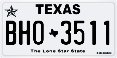 TX license plate BHO3511